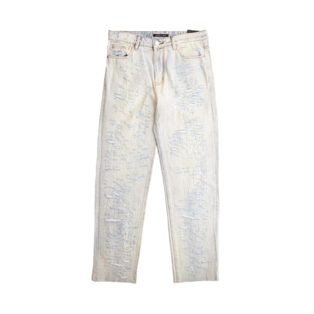 NEW EMBELLISH men's blasted denim jeans in powder wash